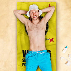 Warning! Sh*t Darts Player - Darts Beach Towel - 150cm x 75cm