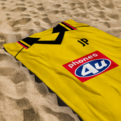 Watford - 1999 - Home Shirt - Personalised Retro Lightweight, Microfibre Beach Towel - 150cm x 75cm