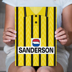Wednesday 1992 Away Retro Shirt - A4 Personalised Metal Sign Plaque - Frame Options Available