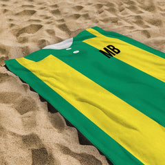 West Brom - 1978 Away Shirt - Personalised Retro Lightweight, Microfibre Beach Towel - 150cm x 75cm
