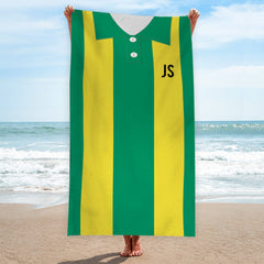 West Brom - 1978 Away Shirt - Personalised Retro Lightweight, Microfibre Beach Towel - 150cm x 75cm