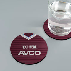 West Ham 1986 Home Shirt - Personalised Drink Coaster - Square Or Circle