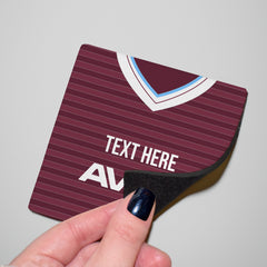 West Ham 1986 Home Shirt - Personalised Drink Coaster - Square Or Circle