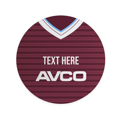 West Ham 1986 Home Shirt - Personalised Drink Coaster - Square Or Circle