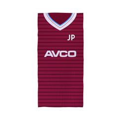 West Ham- 1986 Home Shirt - Personalised Retro Lightweight, Microfibre Beach Towel - 150cm x 75cm