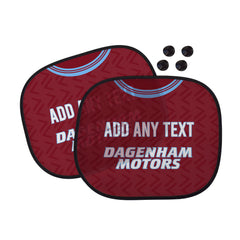 West Ham 1994 Home Shirt - Personalised Retro Football Car Sun Shade - Set of 2