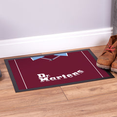 West Ham 2000 Home Shirt - Personalised Retro Door Mat - 60cm x 40cm