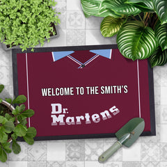 West Ham 2000 Home Shirt - Personalised Retro Door Mat - 60cm x 40cm