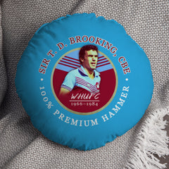 West Ham Brooking - Football Legends - Circle Cushion 14inch