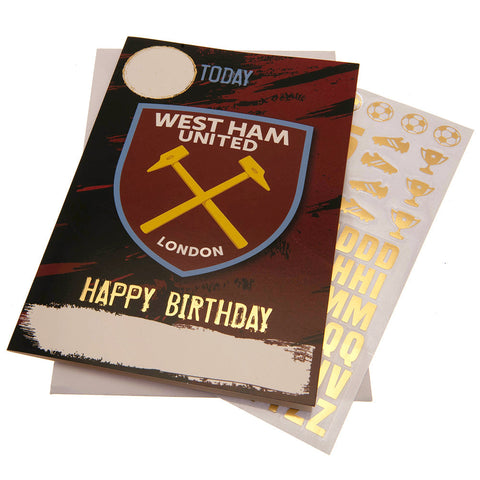 West Ham United FC Birthday Card With Stickers