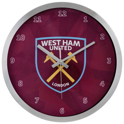 West Ham United FC Geo Metal Wall Clock