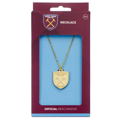 West Ham United FC Gold Finish Crest Necklace
