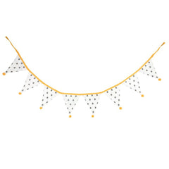 White All Over Bee Print Fabric Bunting