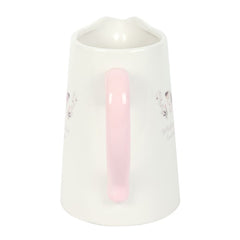 White Butterfly Print Ceramic Flower Jug