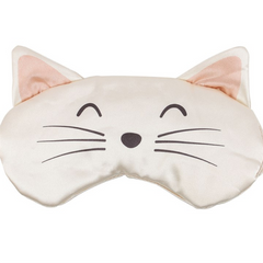 White Cat Face Satin Eye Mask