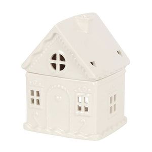 White Gingerbread House Oil Burner