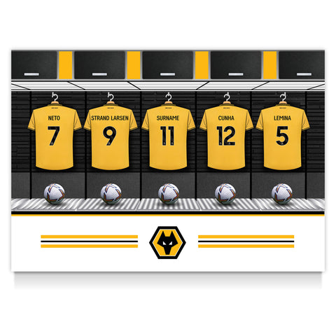 Wolverhampton Wanderers Personalised Poster - Dressing Room