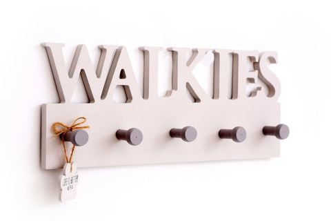 Wooden Wall Dog Walkies 5 Hooks Lead Holder