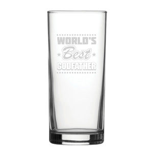 World's Best Godfather - Engraved Novelty Hiball Glass