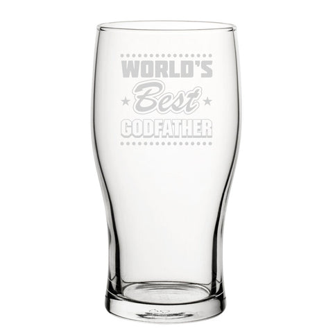 World's Best Godfather - Engraved Novelty Tulip Pint Glass