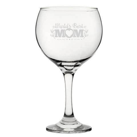 World's Best Mum - Engraved Novelty Gin Balloon Cocktail Glass