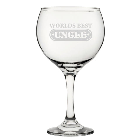 World's Best Uncle - Engraved Novelty Gin Balloon Cocktail Glass