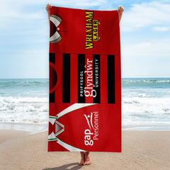 Wrexham Three Shirt Design - Personalised Lightweight, Microfibre Retro Beach Towel - 150cm x 75cm