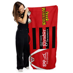 Wrexham Three Shirt Design - Personalised Lightweight, Microfibre Retro Beach Towel - 150cm x 75cm