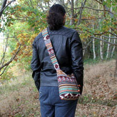 Jacquard Bag - Chocolate Sling Bag - Messenger & Shoulder 