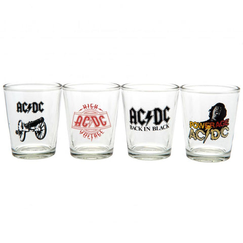 AC/DC 4pk Shot Glass Set  - Official Merchandise Gifts