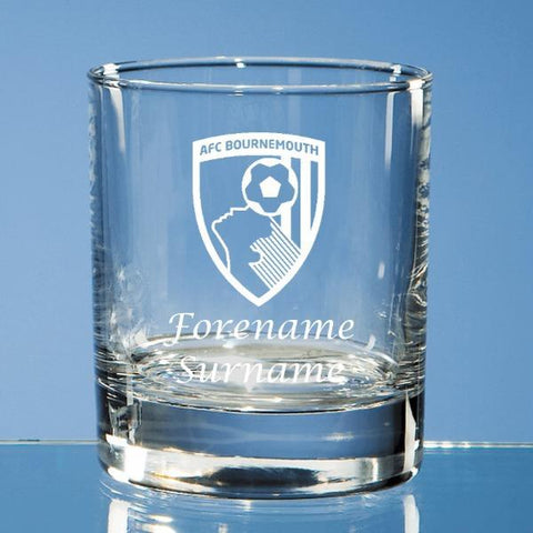 Personalised AFC Bournemouth Whisky Tumbler Glass