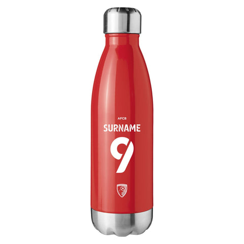AFC Bournemouth Personalised Red Insulated Water Bottle