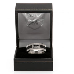 Arsenal FC Black Inlay Ring Large  - Official Merchandise Gifts