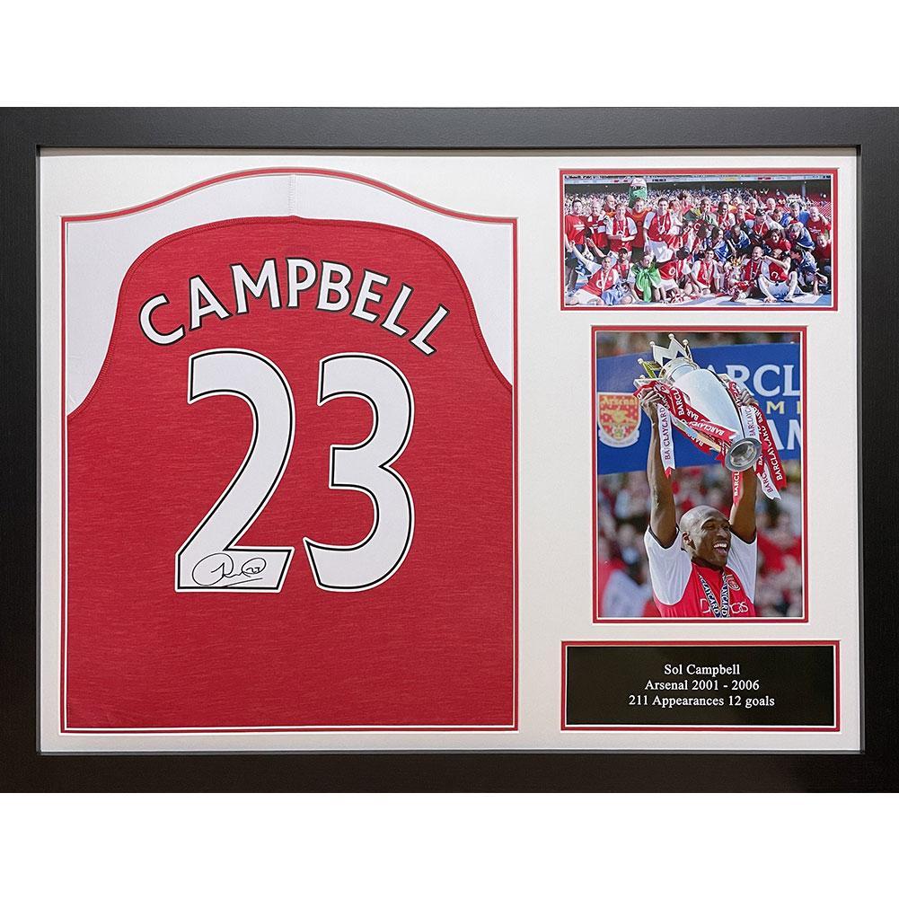 Arsenal FC Campbell Signed Shirt (Framed)  - Official Merchandise Gifts