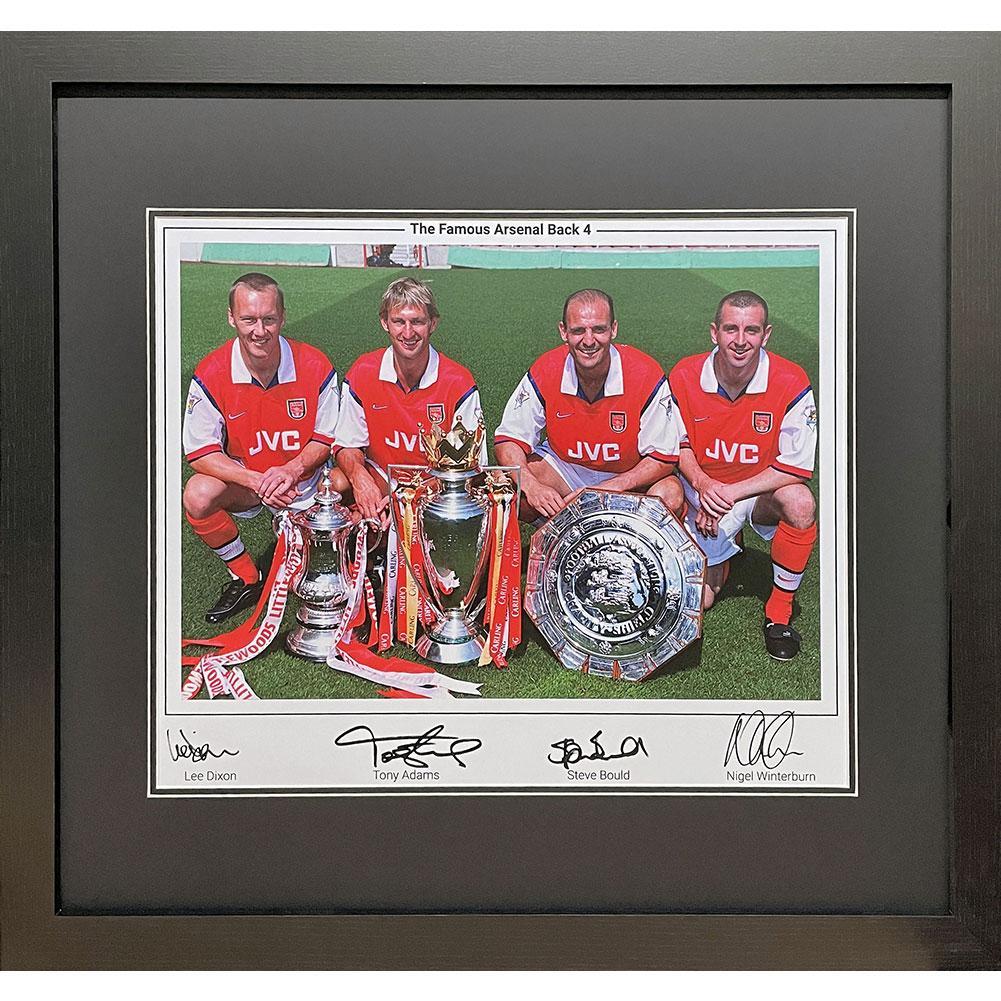 Arsenal FC Famous Back 4 Signed Framed Print  - Official Merchandise Gifts