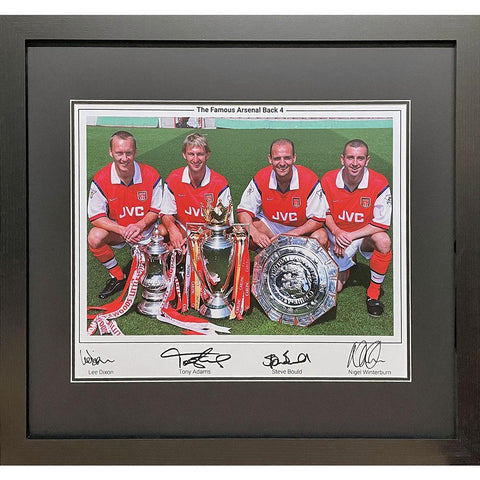 Arsenal FC Famous Back 4 Signed Framed Print  - Official Merchandise Gifts