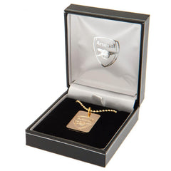 Arsenal FC Gold Plated Dog Tag & Chain  - Official Merchandise Gifts