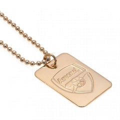 Arsenal FC Gold Plated Dog Tag & Chain  - Official Merchandise Gifts