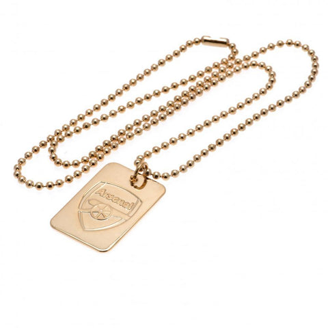Arsenal FC Gold Plated Dog Tag & Chain  - Official Merchandise Gifts