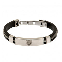 Arsenal FC Silver Inlay Silicone Bracelet  - Official Merchandise Gifts