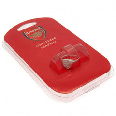 Arsenal FC Silver Plated Crest Ring Large  - Official Merchandise Gifts
