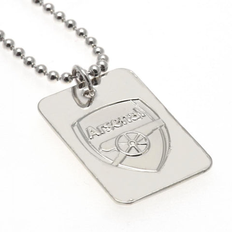 Arsenal FC Silver Plated Dog Tag & Chain  - Official Merchandise Gifts