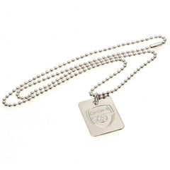 Arsenal FC Silver Plated Dog Tag & Chain  - Official Merchandise Gifts