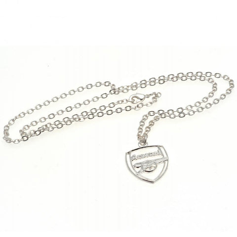 Arsenal FC Silver Plated Pendant & Chain CR  - Official Merchandise Gifts