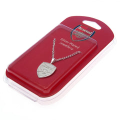 Arsenal FC Silver Plated Pendant & Chain XL  - Official Merchandise Gifts