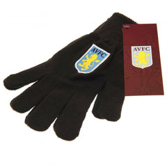 Aston Villa FC Knitted Gloves Junior  - Official Merchandise Gifts