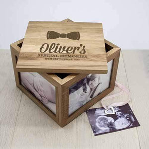 Baby Boy's Special Memories Oak Photo Keepsake Box - Official Merchandise Gifts