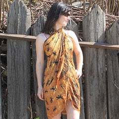 Bali Gecko Sarong - Chocolate