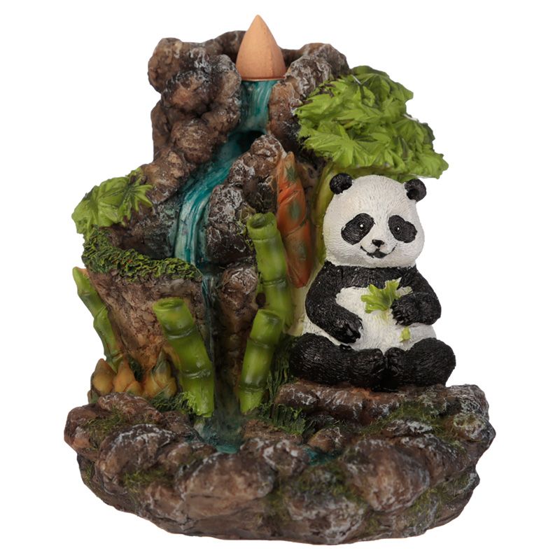 Bamboo Waterfall Panda Backflow Incense Burner