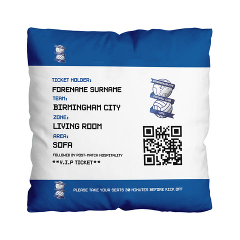Birmingham City Personalised Cushion - Fans Ticket (18")